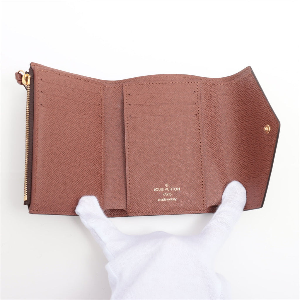 Louis Vuitton Monogram Portefolio Victoria M62472 Brown Compact Wallet
