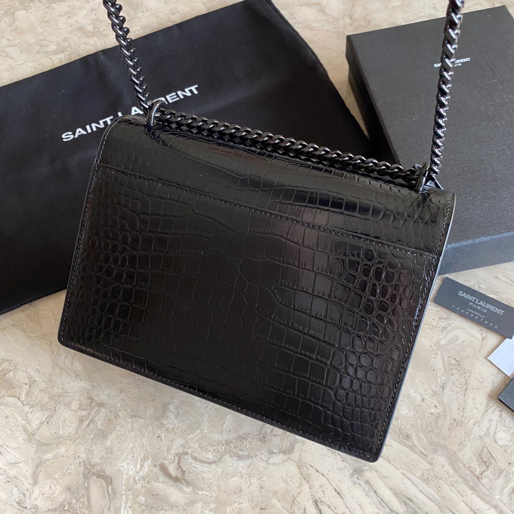 GLAMI Sunset MeGLAMIum Chain Bag Black For Women 8.6in/22cm YSL 442906DND0U1000