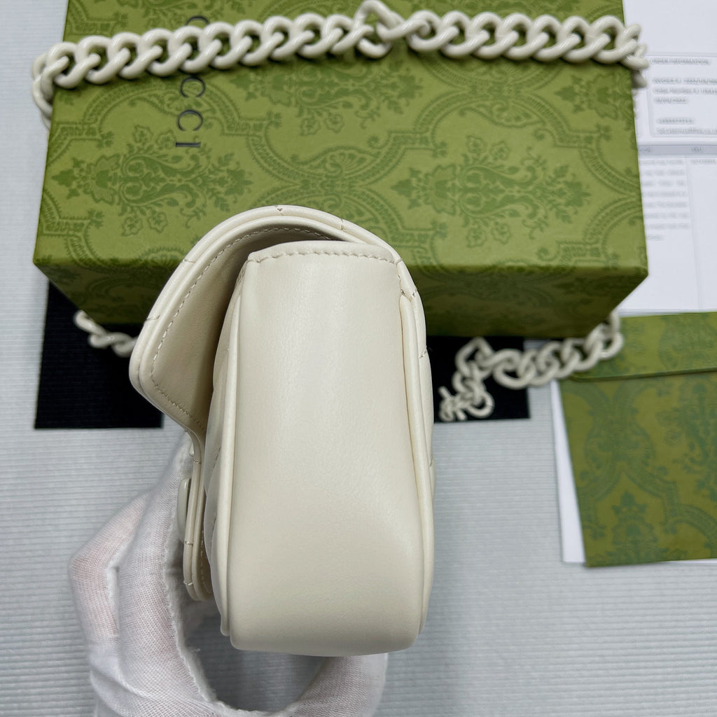 gg Marmont Super Mini Bag White For Women, Women’s Bags 6.2in/17cm gg