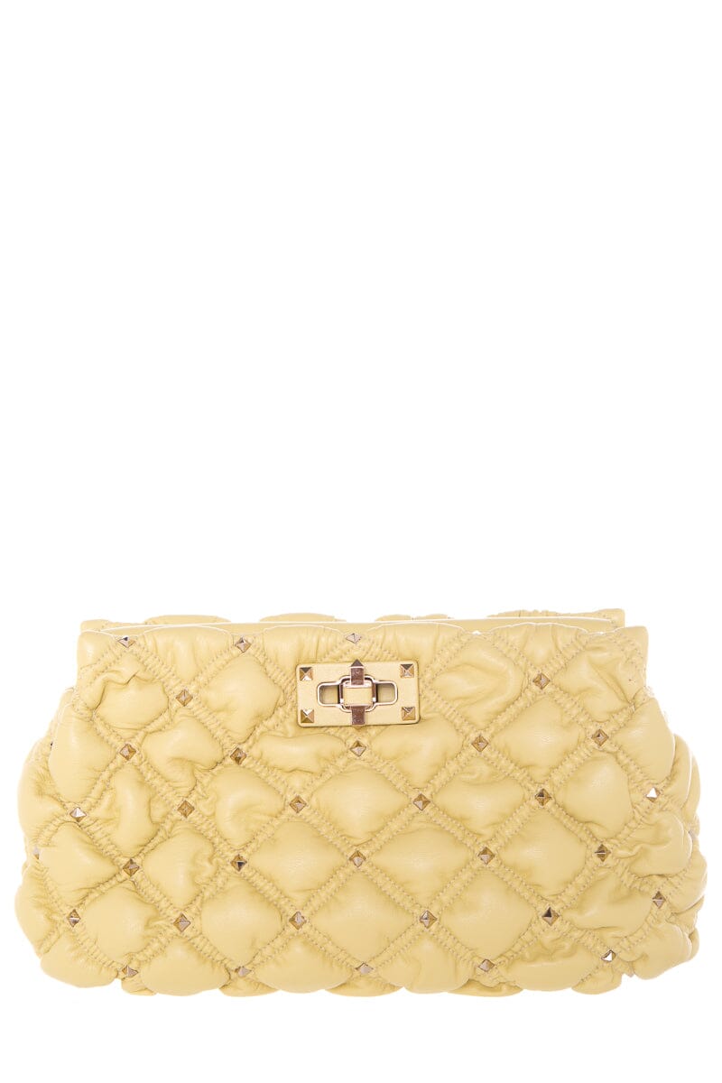 Valentino Garavani Spike Me Yellow Quilted Rockstud Cross-Body