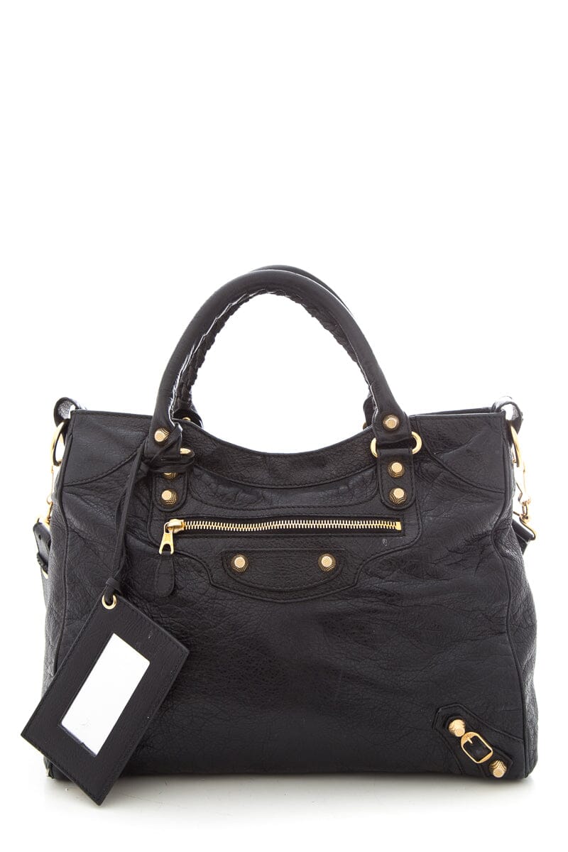 Balenciaga Black Leather City Handbag