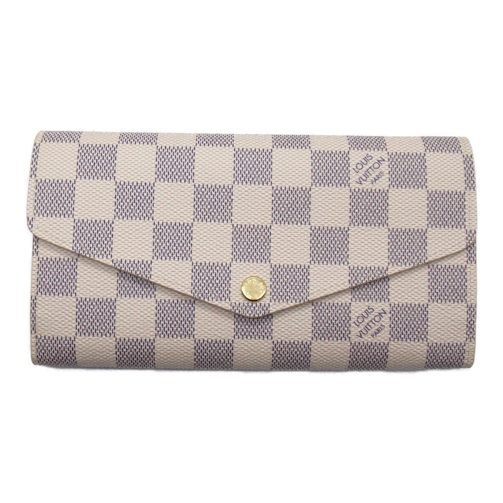 Louis Vuitton Louis Vuitton Portefolio Sarah Double Fold Wallet Wallet PVC Coated Canvas Damier Azul   White N63208