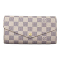 Louis Vuitton Louis Vuitton Portefolio Sarah Double Fold Wallet Wallet PVC Coated Canvas Damier Azul   White N63208