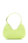 By Far "Amber" Lime  Embossed Croc Leather Handbag