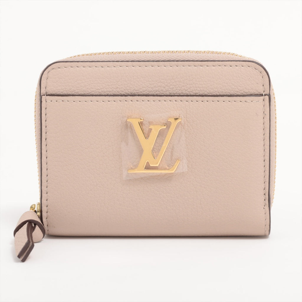 Louis Vuitton LV logo Zippyr Coin Pass M80100 Beige Coin Case