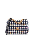 CHANEL 19 Flap Bag Quilted Houndstooth Tweed and Ribbon Medium