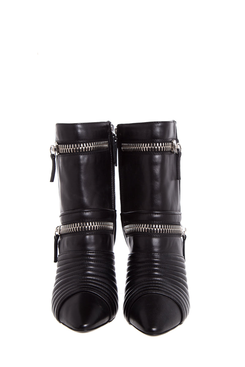 Guiseppe Zanotti Black Zipper Booties SZ 38.5