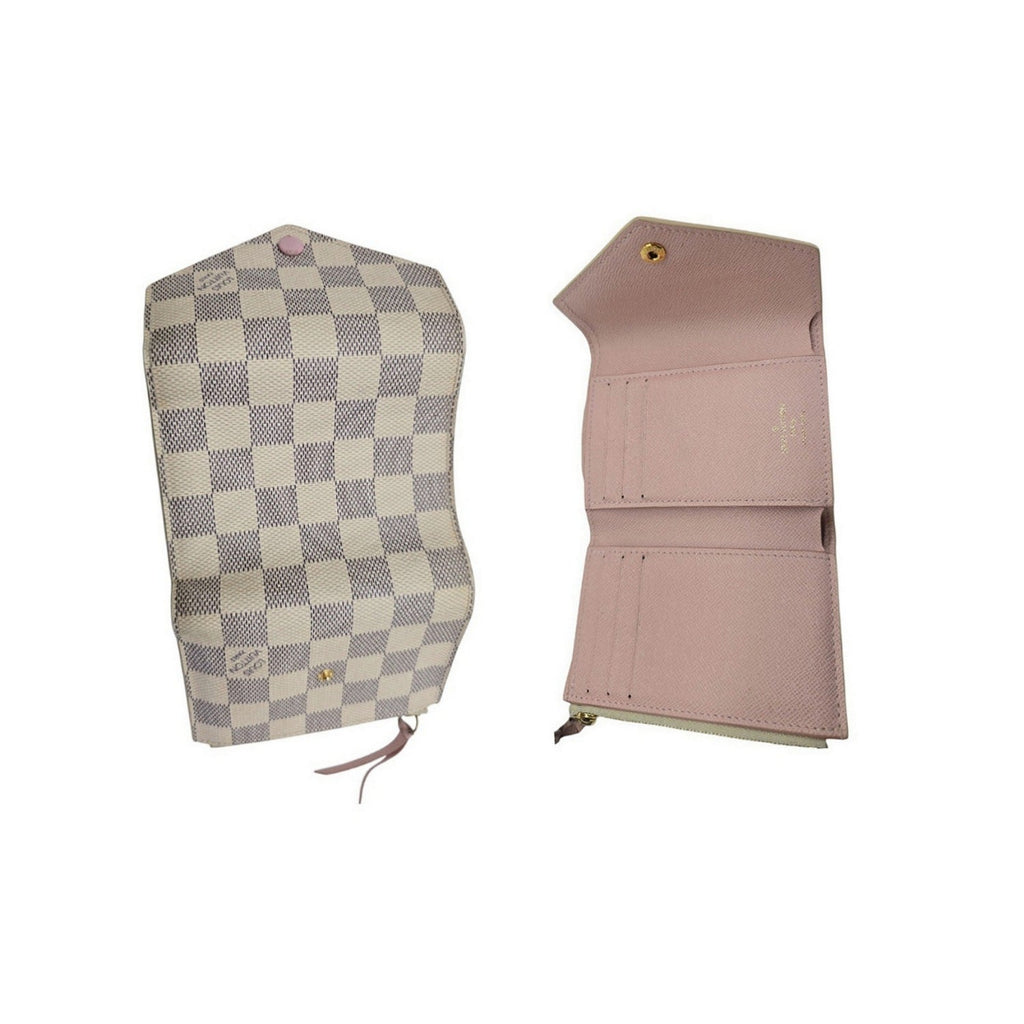 Louis Vuitton Damier Azur Victorine Wallet Rose Ballerine