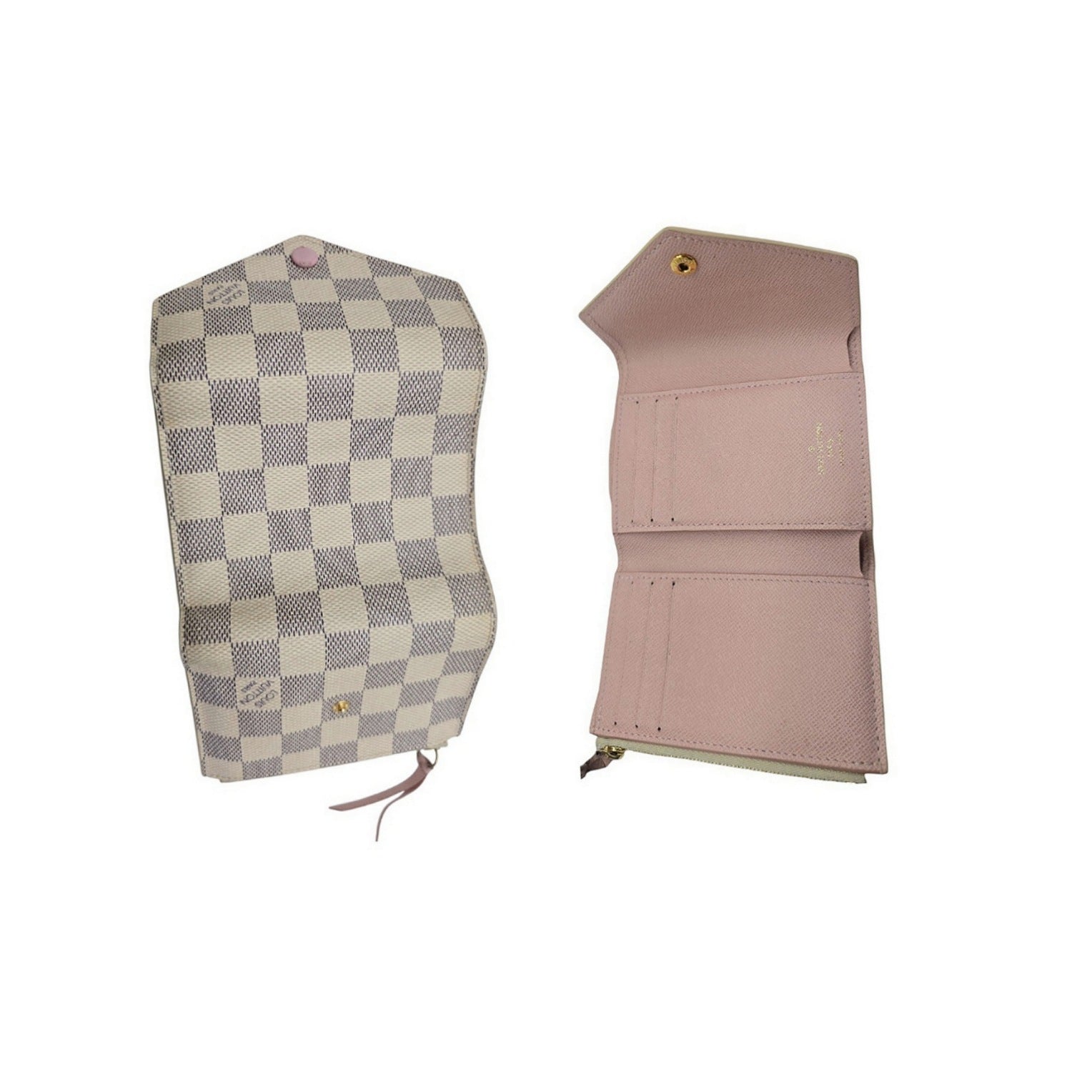 Louis Vuitton Damier Azur Victorine Wallet Rose Ballerine