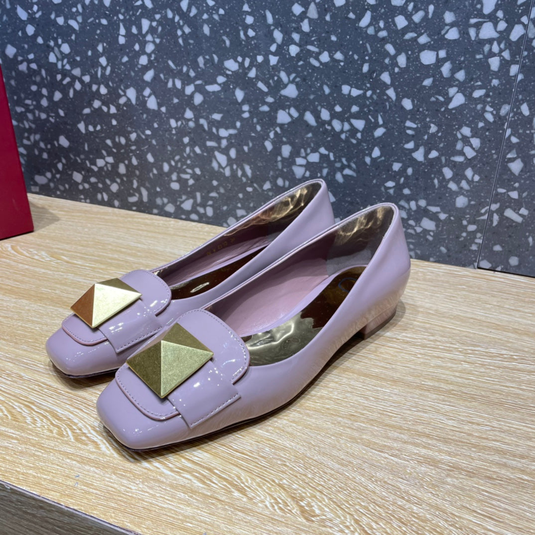 Valentino Garavani One Stud Patent Ballet GlamIats Light Pink For Women