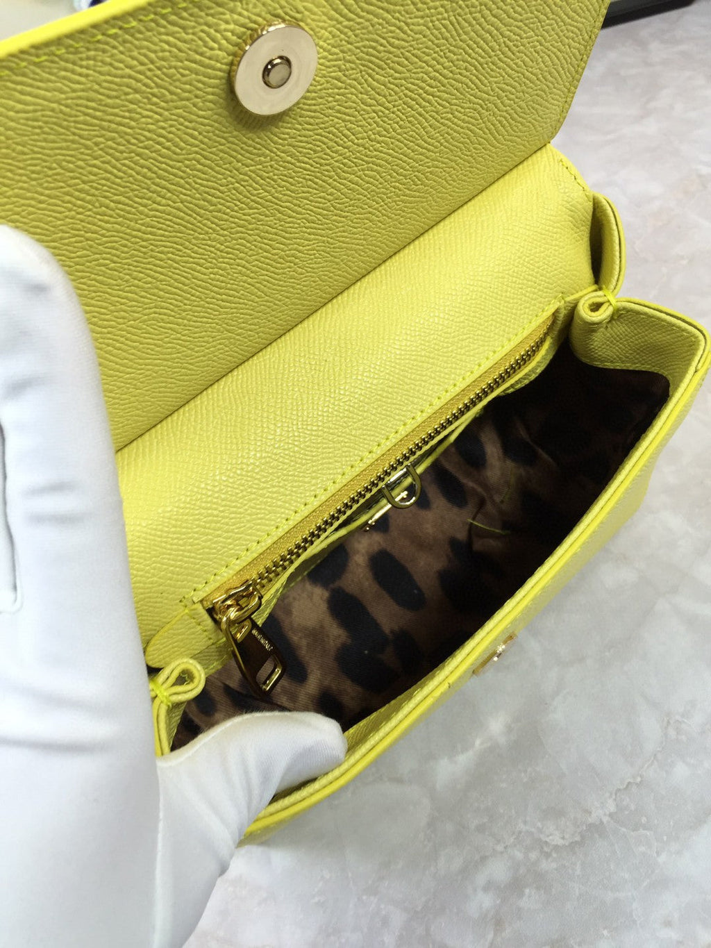 GLAMI MeGLAMIum Sicily Handbag In Dauphine Yellow For Women 10.2in/26cm GLAMI