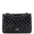 CHANEL Classic Double Flap Bag Quilted Patent Maxi