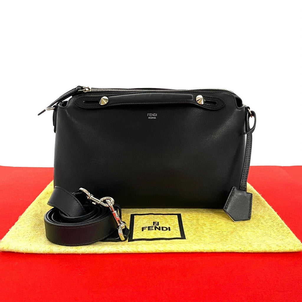 FENDI Shoulder Bag leather black By the way medium