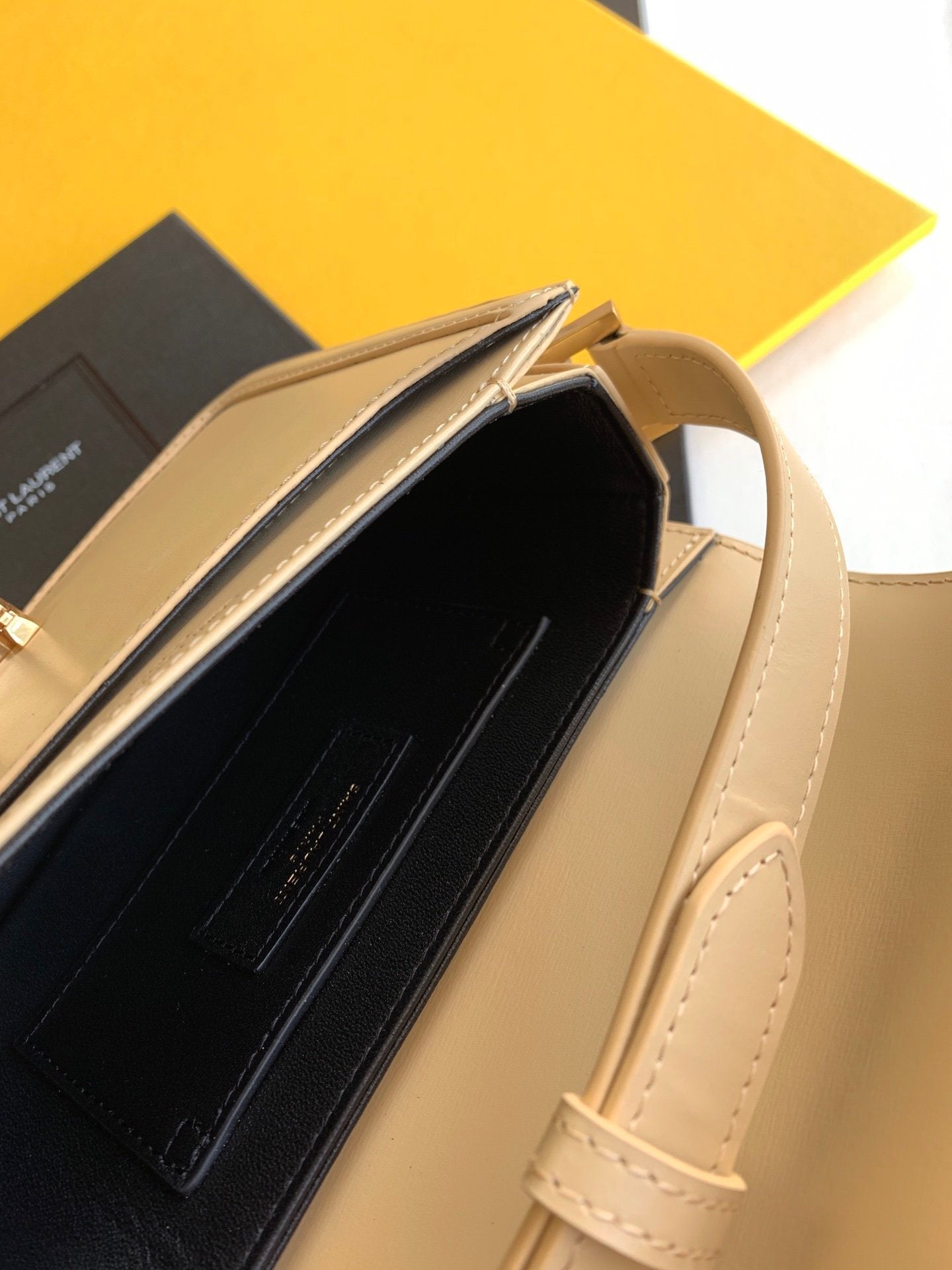 GLAMI Solferino Small Satchel Bag Beige In Box With Gold Hardware 7.4in/19cm YSl 6343060SX0W9207