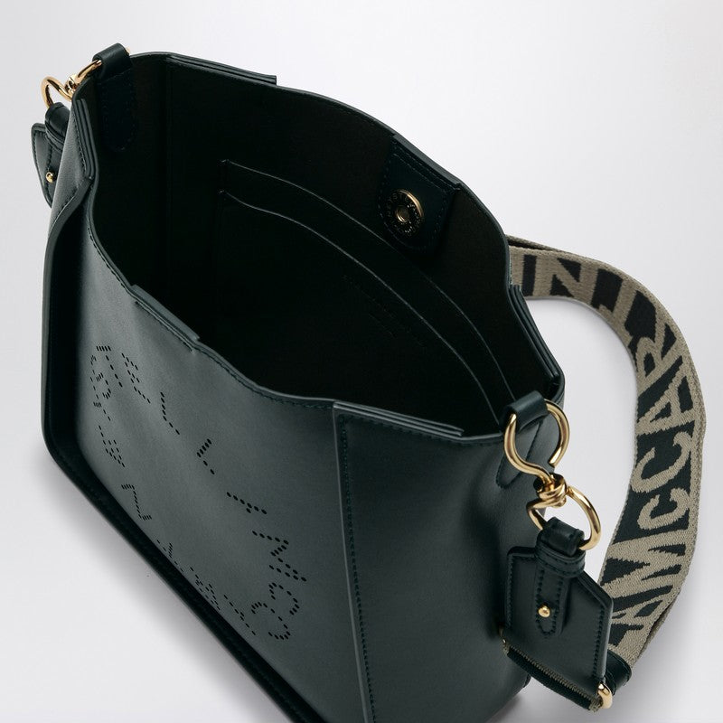 Stella Mccartney Logo Dark Green Shoulder Bag Women