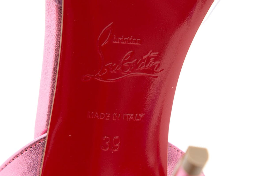 Christian Louboutin Pink  PVC Detail Heels SZ 39