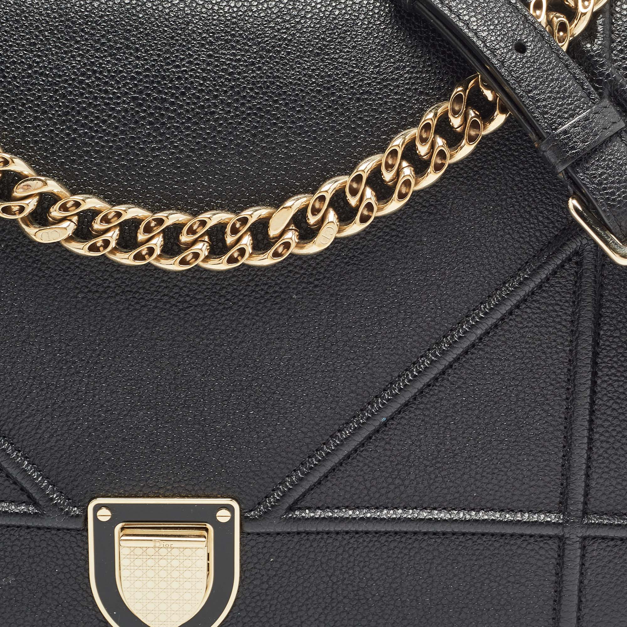Dior  Leather Large Diorama Flap Shoulder Bag
