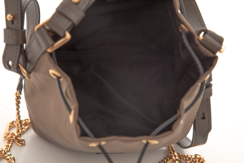 Tom Ford Brown Satin Nylon Chain Bucket Bag