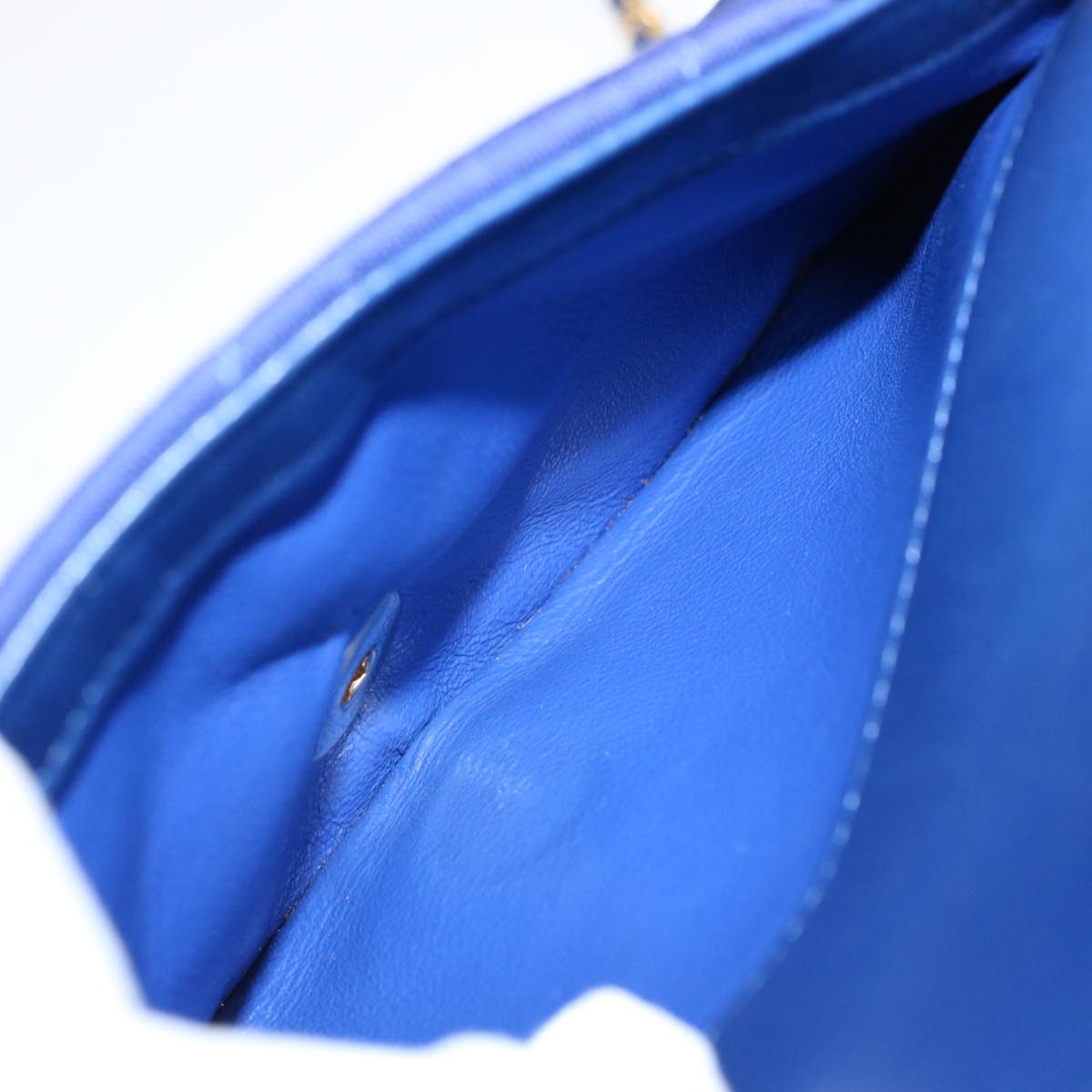 CHANEL Diana Matelasse Chain Shoulder Bag Canvas Blue CC 70391A