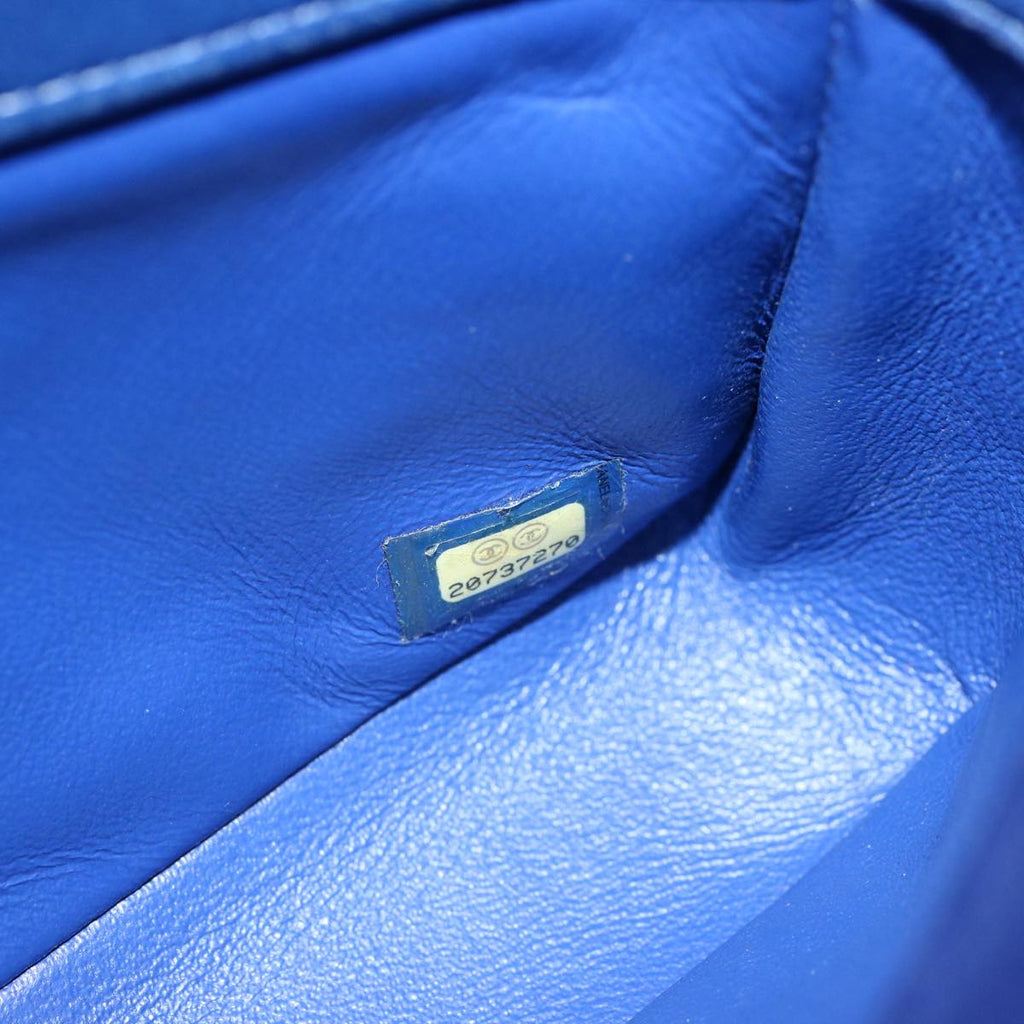CHANEL Diana Matelasse Chain Shoulder Bag Canvas Blue CC 70391A
