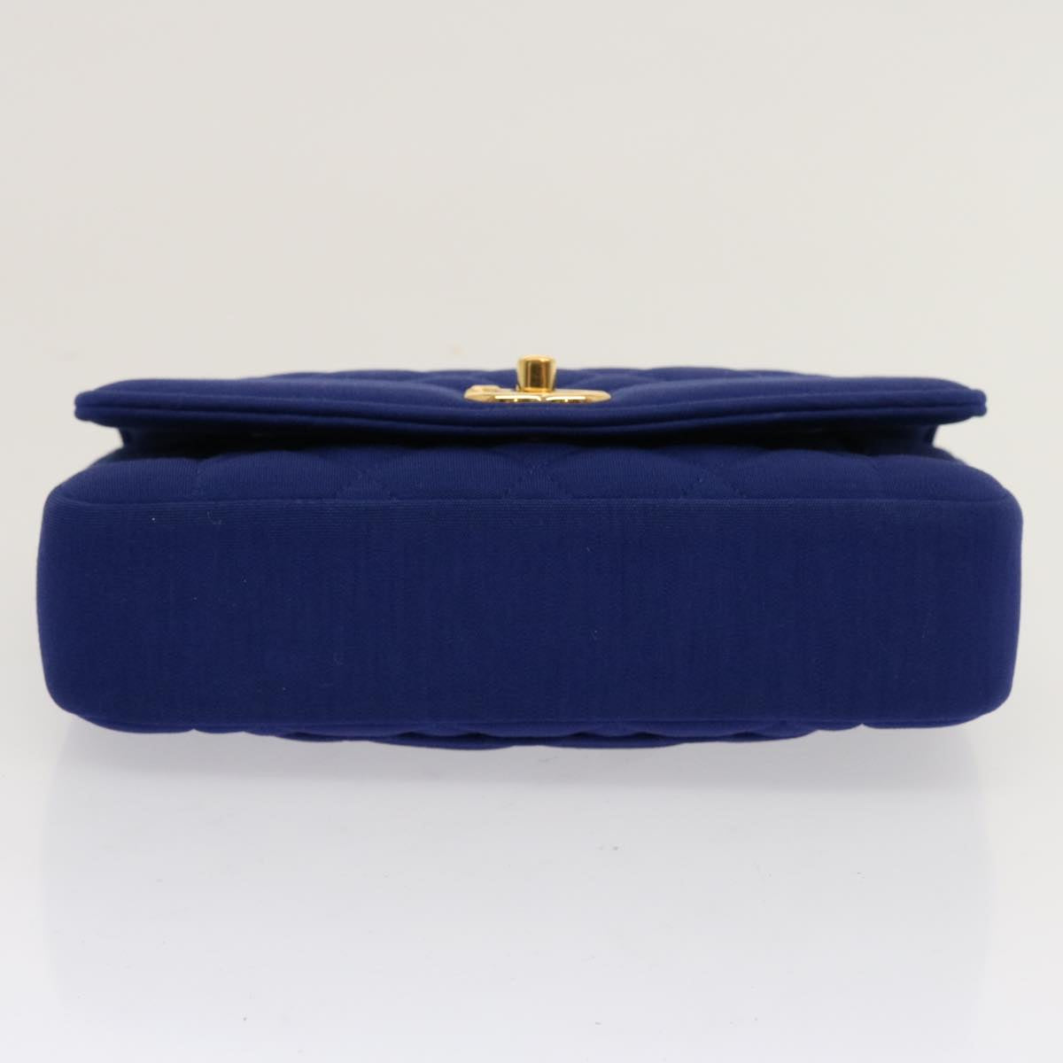 CHANEL Diana Matelasse Chain Shoulder Bag Canvas Blue CC 70391A