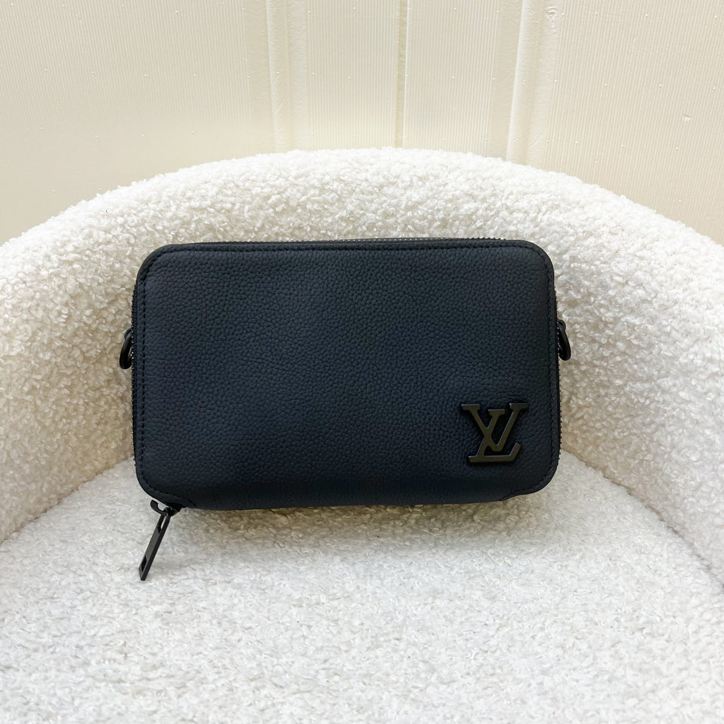 LV Alpha Wearable Wallet in Black Calf Leather and BHW
