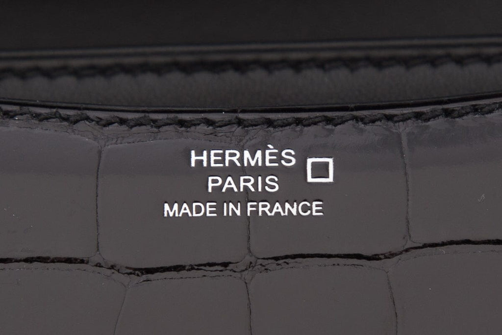 HermÃƒÆ’Ã‚Â¨s 2019 Black Crocodile Constance Mini Handbag