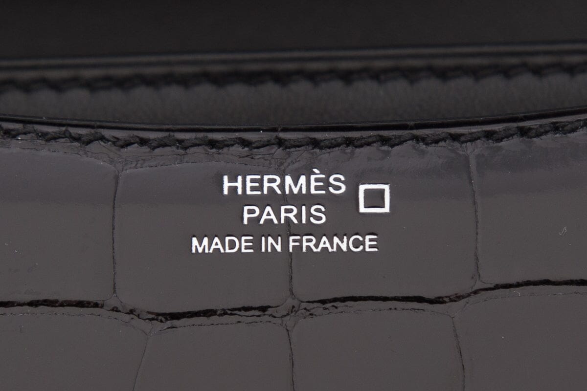 HermÃƒÆ’Ã‚Â¨s 2019 Black Crocodile Constance Mini Handbag
