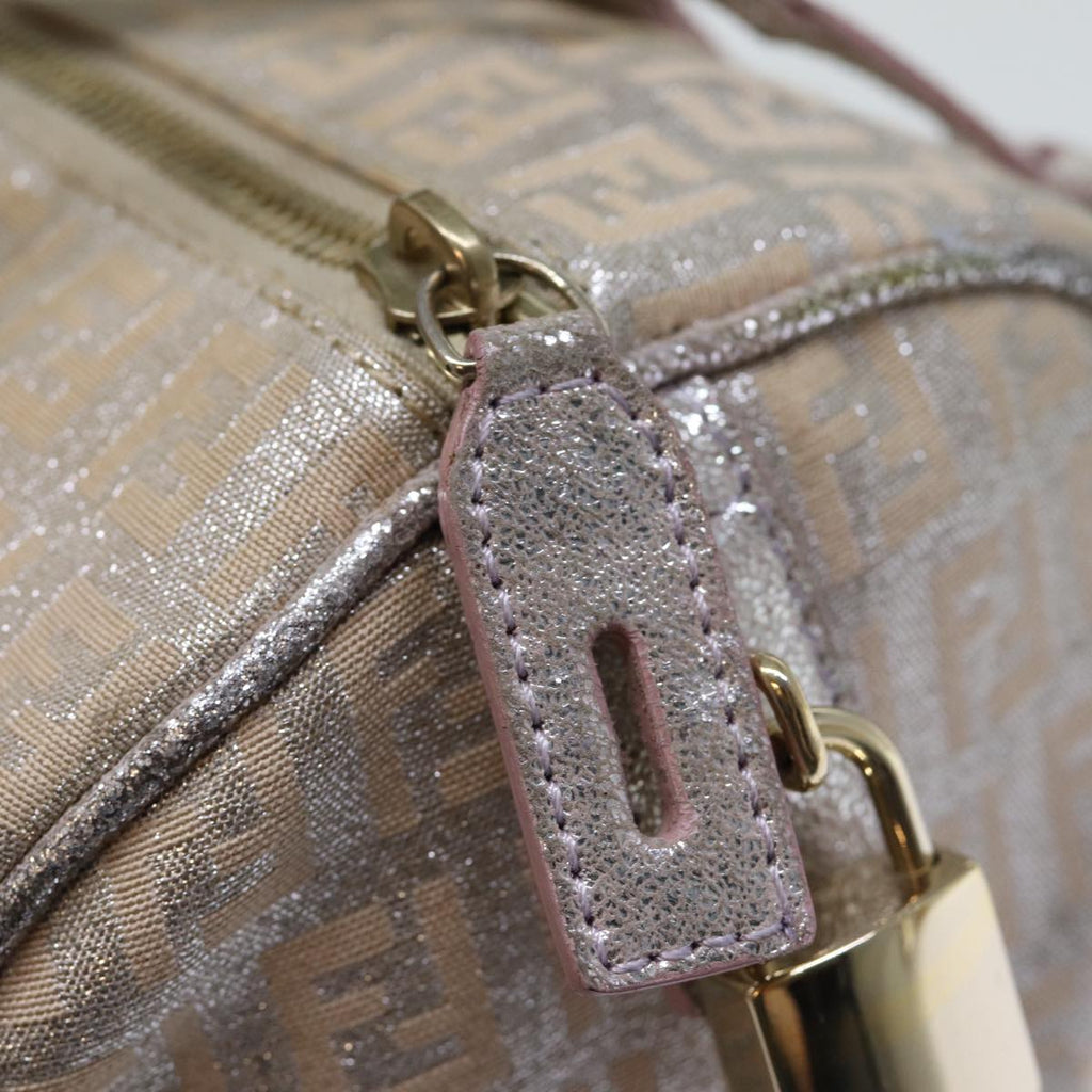 FENDI Zucchino Canvas Hand Bag Silver 70429