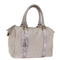 FENDI Zucchino Canvas Hand Bag Silver 70429