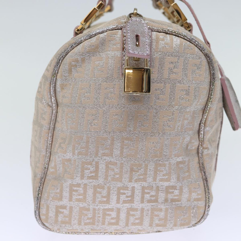FENDI Zucchino Canvas Hand Bag Silver 70429
