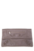 Balenciaga Classic Studs Taupe Envelope Clutch