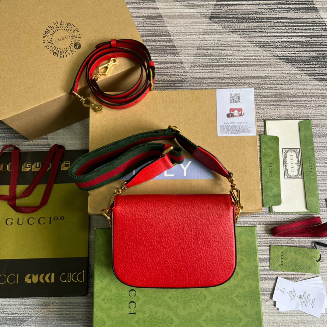 Glami x AGLAMIdas Horsebit 1955 Mini Bag Red For Women, Women’s Bags 8.1in/21cm Glami 658574 U3ZGLAMI 6563
