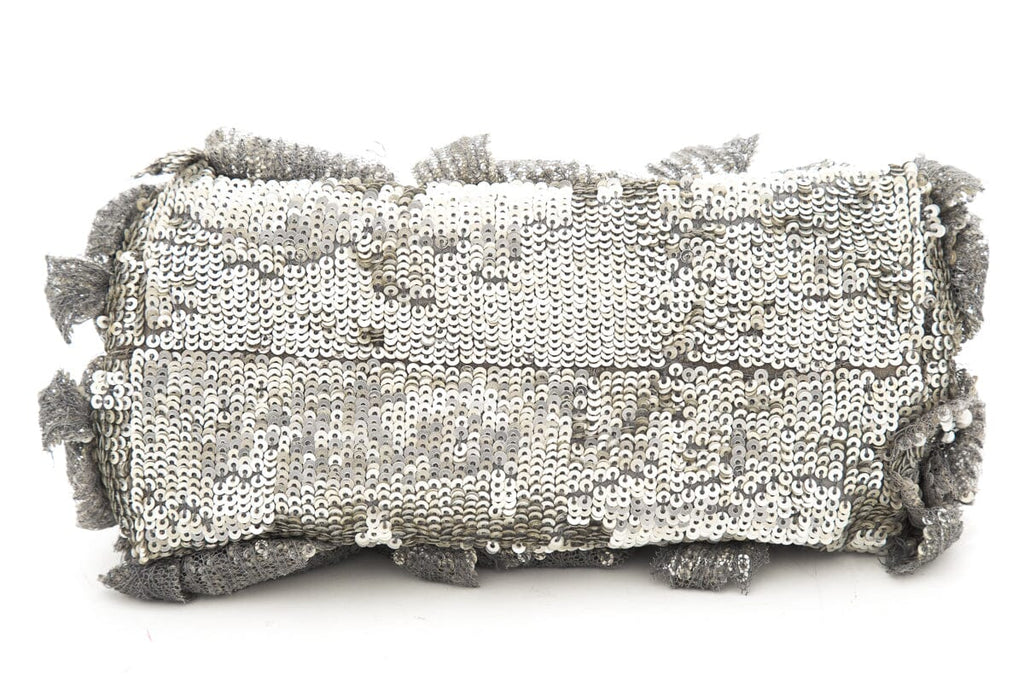 Valentino Silver Sequin Embellished Evening Bag