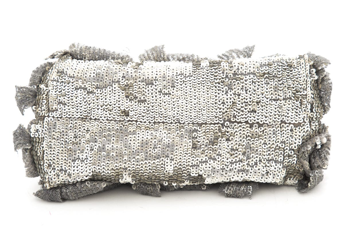 Valentino Silver Sequin Embellished Evening Bag