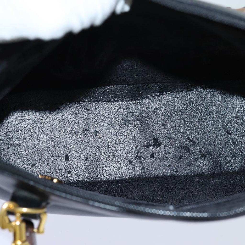 GUCCI Bamboo Hand Bag Leather 2way Black 70622