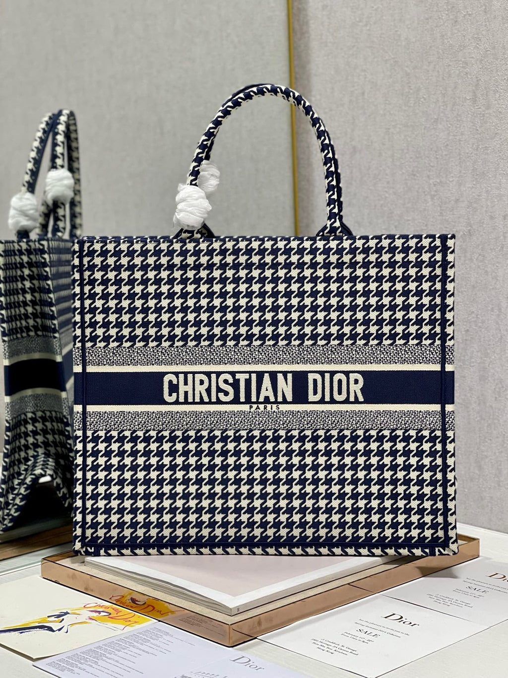 GLAMI Large Book Tote Blue And White, For Women, WomenÃ¢â‚¬â„¢s Handbags 16.5in/42cm CD