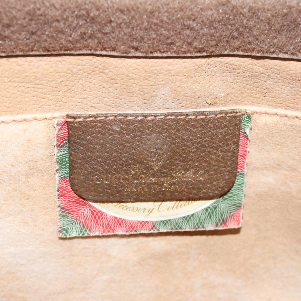 GUCCI GG Supreme Web Sherry Line Clutch Bag PVC Beige Red 89 01 033 70726