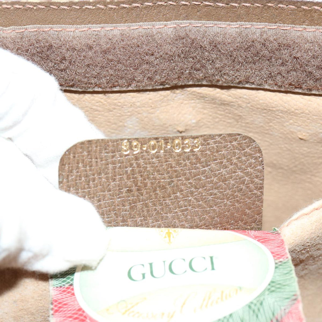 GUCCI GG Supreme Web Sherry Line Clutch Bag PVC Beige Red 89 01 033 70726