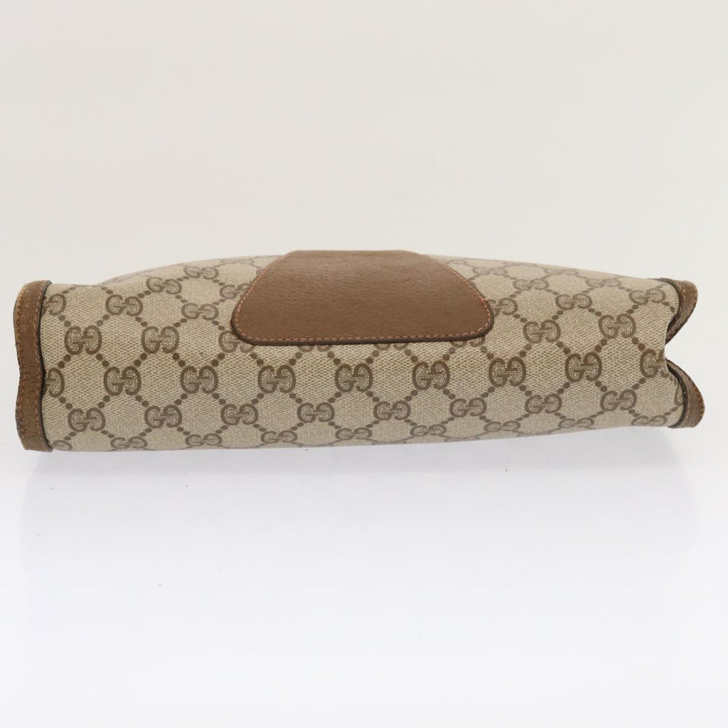 GUCCI GG Supreme Web Sherry Line Clutch Bag PVC Beige Red 89 01 033 70726