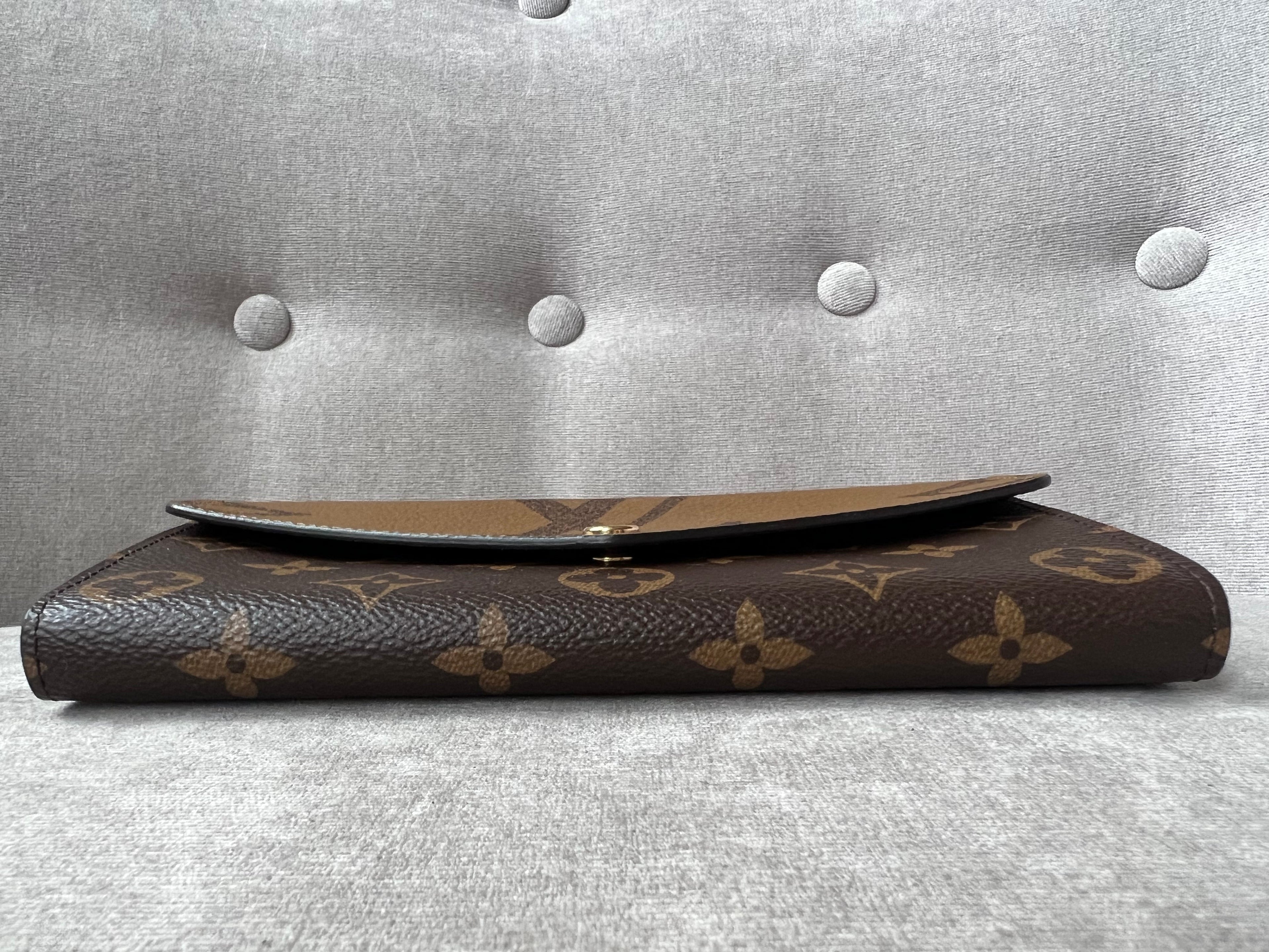 Louis Vuitton Sarah Wallet in reverse Monogram and Brown (RRP £550)