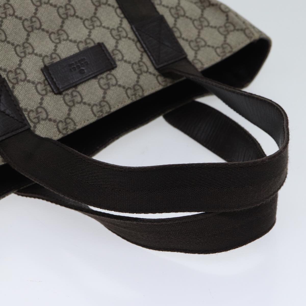 GUCCI GG Supreme Hand Bag PVC Beige 141976 70862