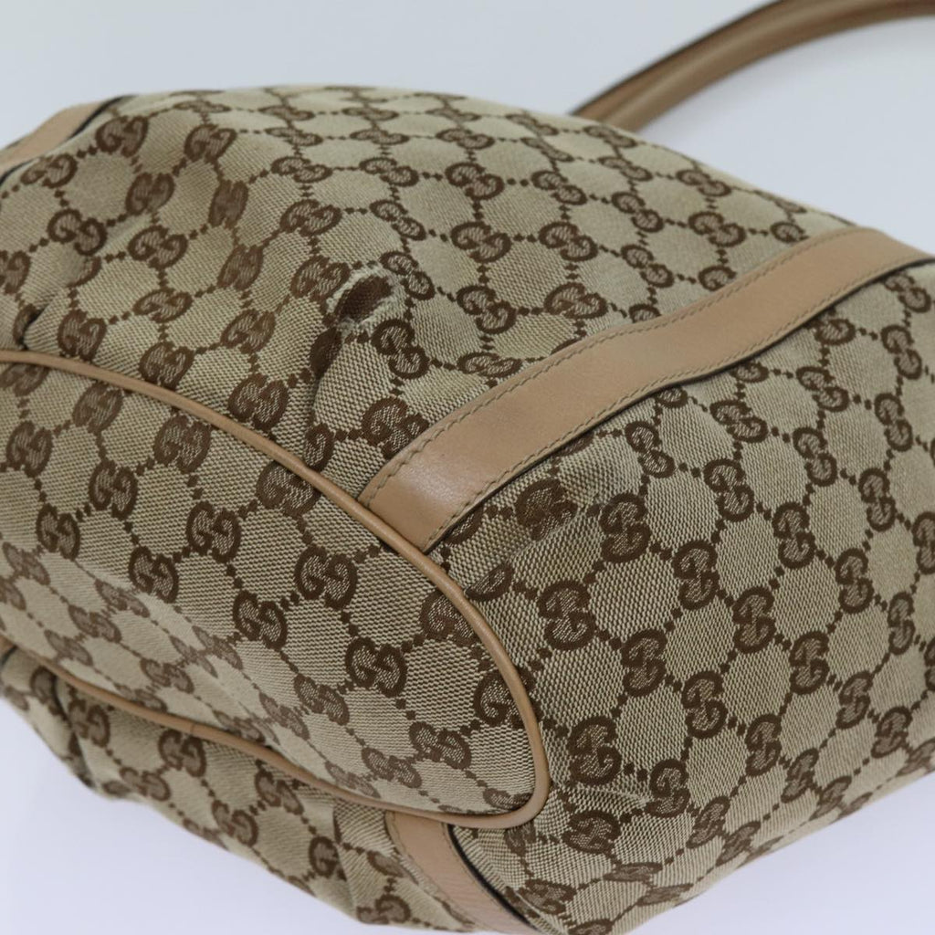GUCCI GG Canvas Shoulder Bag Beige 211982 70870
