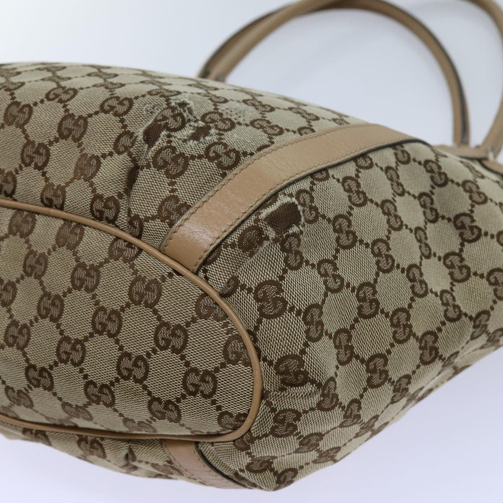 GUCCI GG Canvas Shoulder Bag Beige 211982 70870