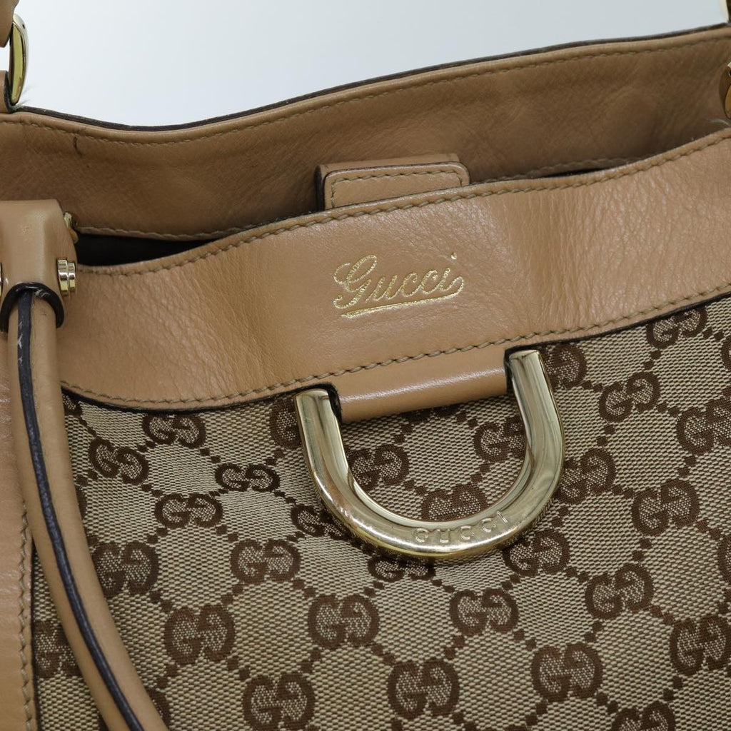 GUCCI GG Canvas Shoulder Bag Beige 211982 70870