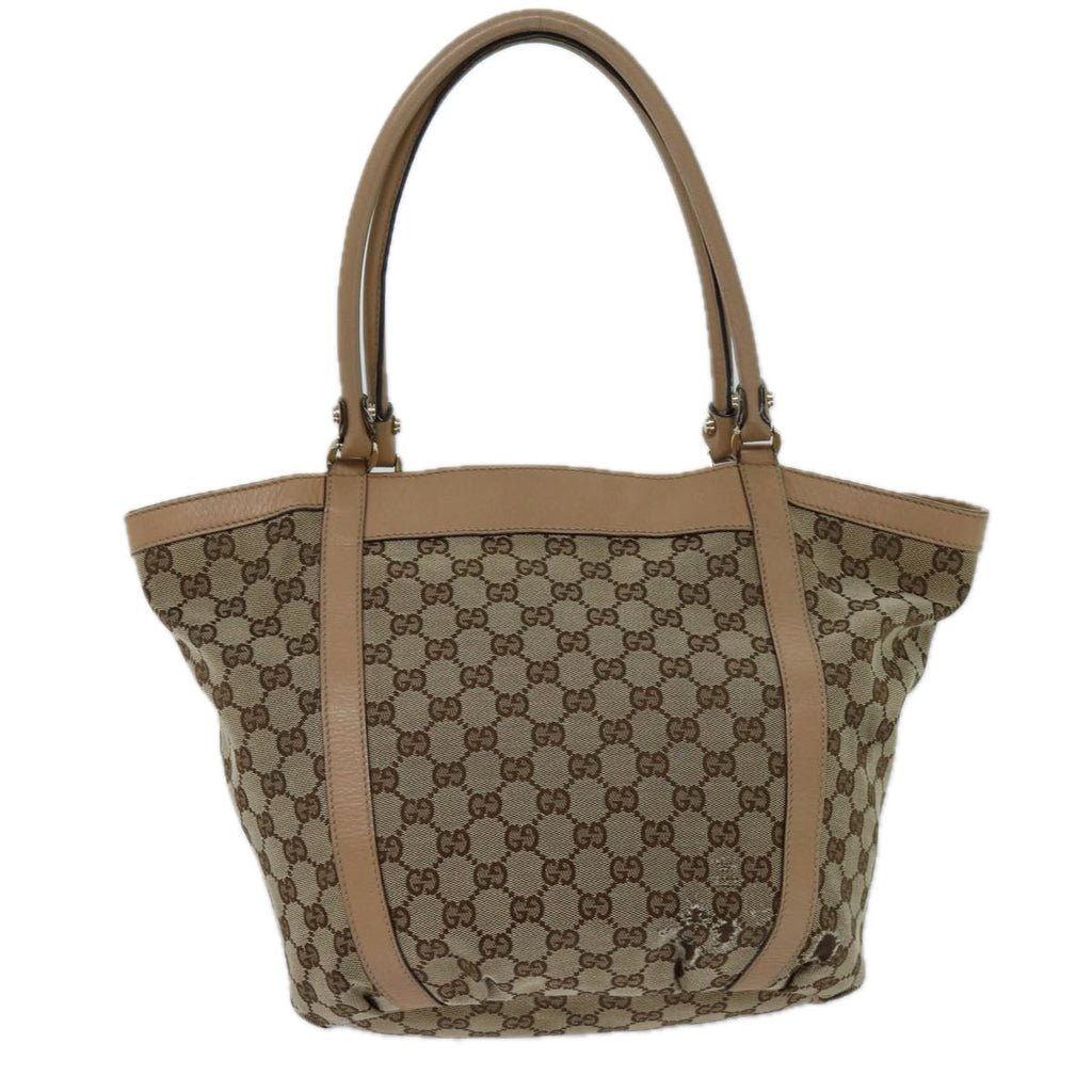GUCCI GG Canvas Shoulder Bag Beige 211982 70870