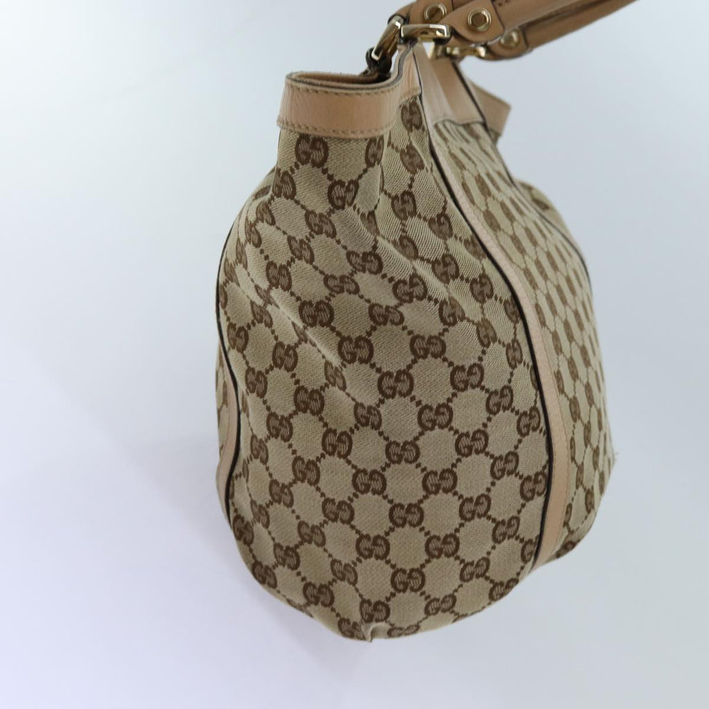 GUCCI GG Canvas Shoulder Bag Beige 211982 70870