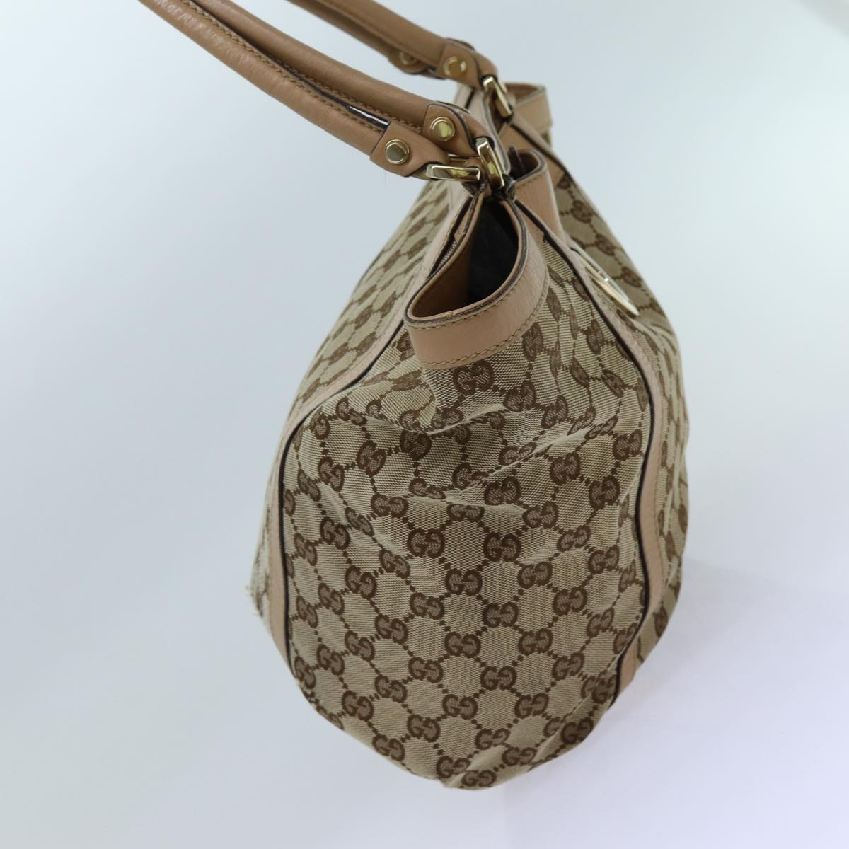 GUCCI GG Canvas Shoulder Bag Beige 211982 70870