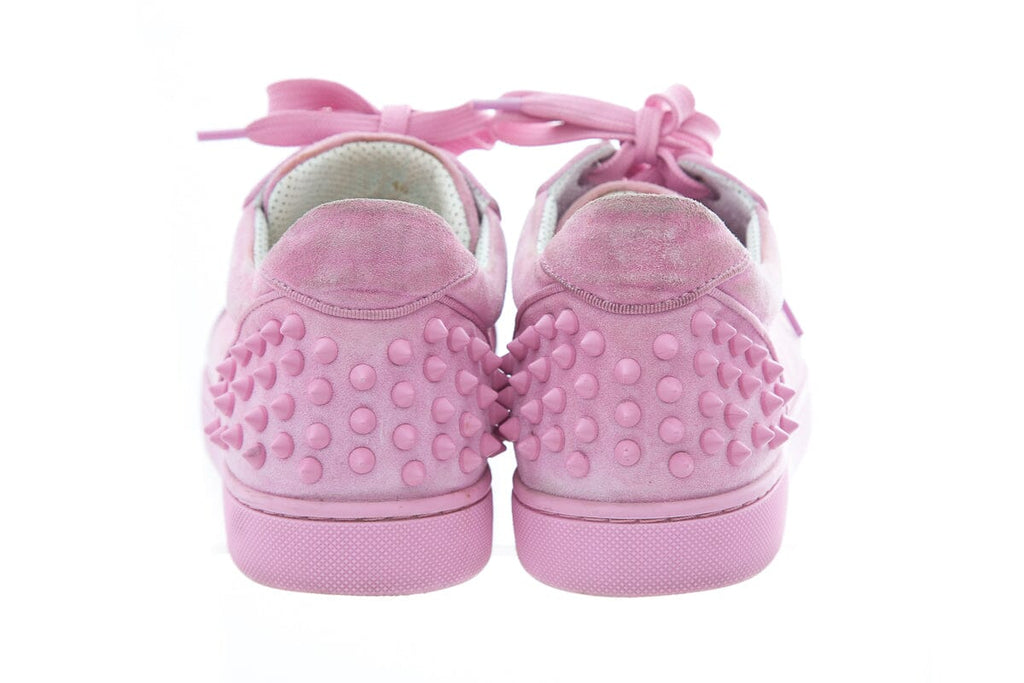 Christian Louboutin Pink Lace Up Sneakers SZ 40