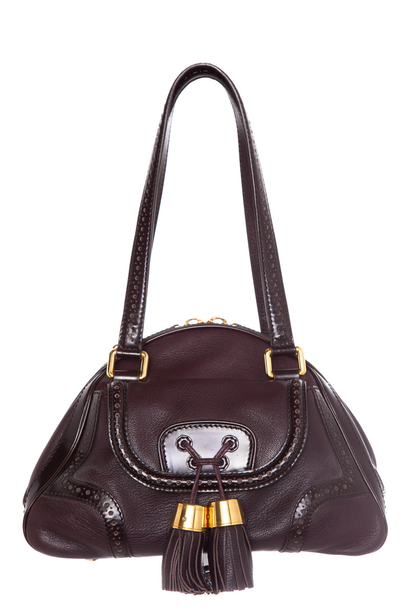 Celine Brown Winged- Tip Tassle Detail  Shoulder Bag